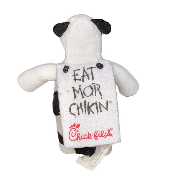 CHICK-FIL-A Small Cow Plush w Billboard EAT MOR-CHIKIN on Front & Back 2013 - Picture 2 of 3